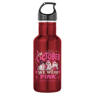 Im Oktober tragen wir Rosa Brustkrebsaufklärung Edelstahlflasche