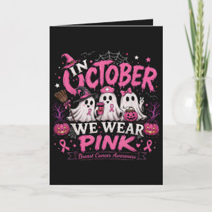 Im Oktober tragen wir Rosa Brustkrebsaufklärung Feiertagskarte