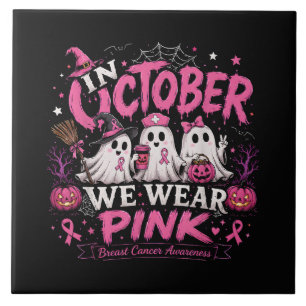 Im Oktober tragen wir Rosa Brustkrebsaufklärung Fliese