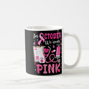 Im Oktober tragen wir rosa Brustkrebserkrankung Kaffeetasse