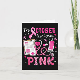 Im Oktober tragen wir rosa Brustkrebserkrankung Karte