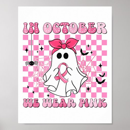 Im Oktober tragen wir rosa Brustkrebserkrankungen Poster (Vorne)