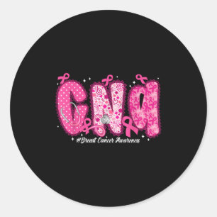 Im Oktober tragen wir Rosa Cna Krankenschwester Br Runder Aufkleber