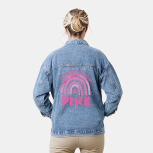 Im Oktober tragen wir rosa Damen-Denim-Jacket Jeansjacke