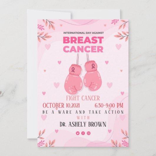 Im Oktober tragen wir rosa   Einladung (Vorderseite)