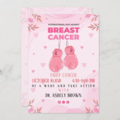 Im Oktober tragen wir rosa   Einladung (Vorne/Hinten)
