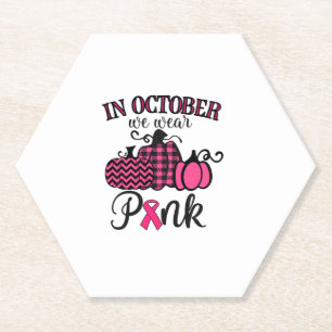Im Oktober tragen wir rosa Erntedank Brustkrebs Untersetzer