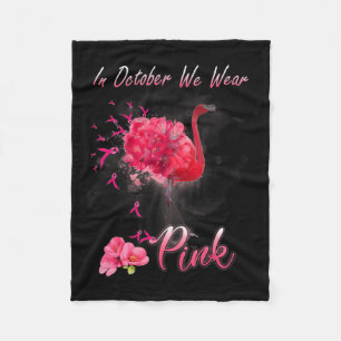 Im Oktober tragen wir rosa Flamingo Brustkrebs Awa Fleecedecke