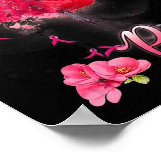 Im Oktober tragen wir rosa Flamingo Brustkrebs Awa Poster (Ecke)