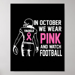 Im Oktober tragen wir rosa Fußball Brustkrebs Awa Poster