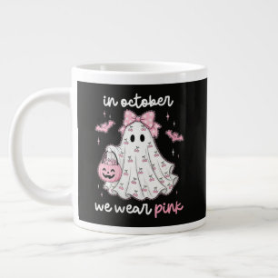 im Oktober tragen wir rosa Geist Halloween Jumbo-Tasse