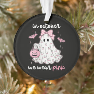 im Oktober tragen wir rosa Geist Halloween Ornament