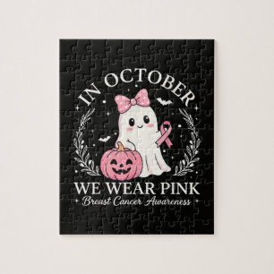 Im Oktober tragen wir rosa Geist Halloween Puzzle