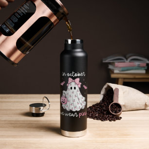 im Oktober tragen wir rosa Geist Halloween Trinkflasche