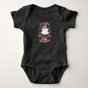 Im Oktober tragen wir rosa Geist Hexe Brustkrebs Baby Strampler