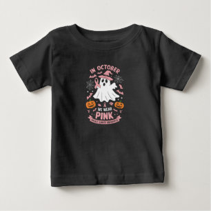 Im Oktober tragen wir rosa Geist Hexe Brustkrebs Baby T-shirt