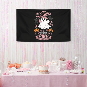 Im Oktober tragen wir rosa Geist Hexe Brustkrebs  Banner