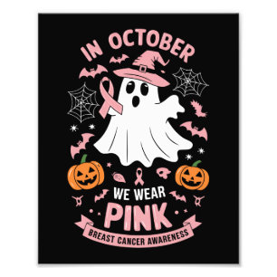 Im Oktober tragen wir rosa Geist Hexe Brustkrebs  Fotodruck