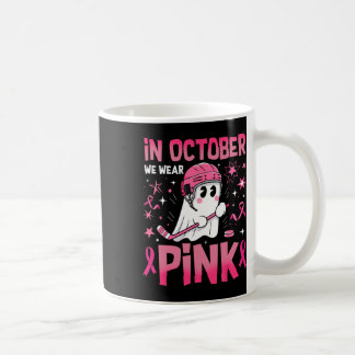 Im Oktober tragen wir rosa Geist-Hockey-Brustkrebs Kaffeetasse