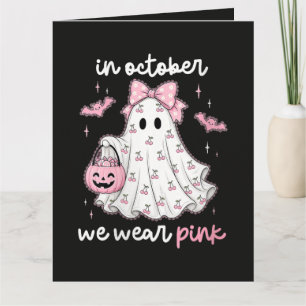 Im Oktober tragen wir rosa Geister Halloween Karte