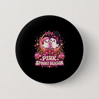 Im Oktober tragen wir rosa Geisterhexe Brustkrebs Button
