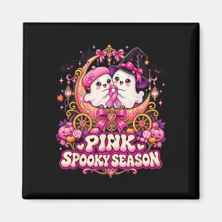 Im Oktober tragen wir rosa Geisterhexe Brustkrebs Magnet