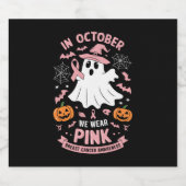 Im Oktober tragen wir rosa Geisterhexen Brustkrebs Bierflaschenetikett (Einzelnes Label)