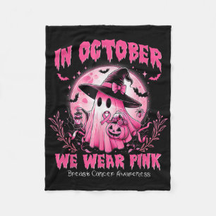 Im Oktober tragen wir rosa Geisterhexen Brustkrebs Fleecedecke
