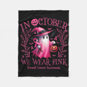 Im Oktober tragen wir rosa Geisterhexen Brustkrebs Fleecedecke (Vorderseite)