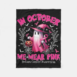 Im Oktober tragen wir rosa Geisterhexen Brustkrebs Fleecedecke