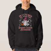 Im Oktober tragen wir rosa Geisterhexen Brustkrebs Hoodie (Vorderseite)