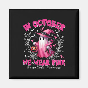 Im Oktober tragen wir rosa Geisterhexen Brustkrebs Magnet