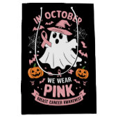 Im Oktober tragen wir rosa Geisterhexen Brustkrebs Mittlere Geschenktüte (Vorderseite)