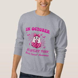 Im Oktober tragen wir rosa Geisterhexen Brustkrebs Sweatshirt