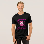 Im Oktober tragen wir rosa Geisterhexen Brustkrebs Tri-Blend Shirt (Vorderseite voll)