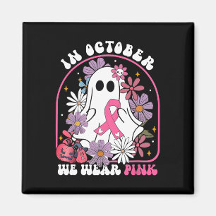 Im Oktober tragen wir rosa Ghost, floraler Brustkr Magnet