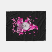 Im Oktober tragen wir rosa Gnome Brustkrebs-Aware Fleecedecke (Vorderseite (Horizontal))