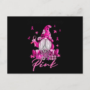 Im Oktober tragen wir rosa Gnome Brustkrebs-Aware Postkarte