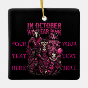 Im Oktober tragen wir rosa Grusel-Horrortrupp indi Keramikornament