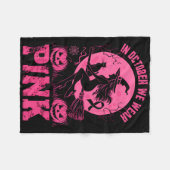 Im Oktober tragen wir rosa Halloween Breastkrebs A Fleecedecke (Vorderseite (Horizontal))
