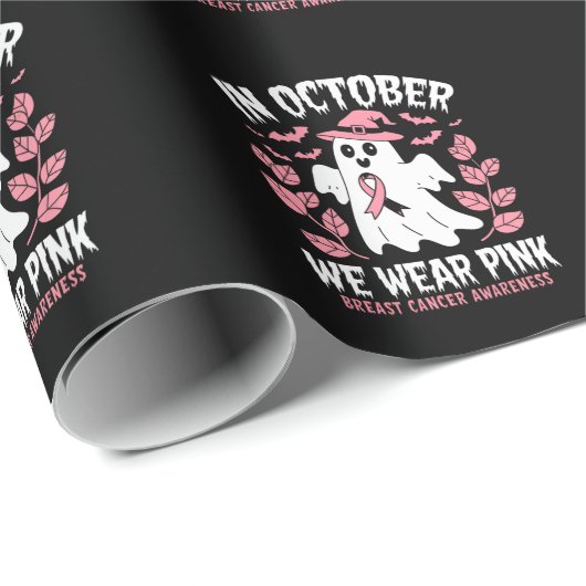 Im Oktober tragen wir rosa Halloween Hexe Geschenkpapier (Rolleneckpunkt)
