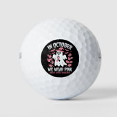 Im Oktober tragen wir rosa Halloween Hexe Golfball (Vorderseite)