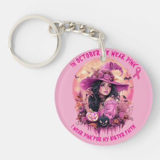 Im Oktober tragen wir rosa Halloween Hexe Schlüsselanhänger