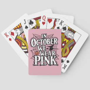 Im Oktober tragen wir rosa Halloween Hexe Spielkarten