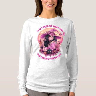 Im Oktober tragen wir rosa Halloween Hexe T-Shirt