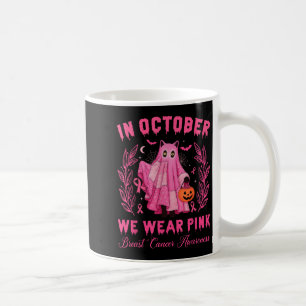 Im Oktober tragen wir rosa Halloween schwarze Katz Kaffeetasse