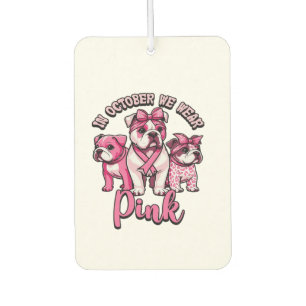 Im Oktober tragen wir Rosa � Halloween Süße Hunde  Autolufterfrischer