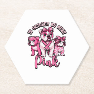 Im Oktober tragen wir Rosa � Halloween Süße Hunde  Untersetzer