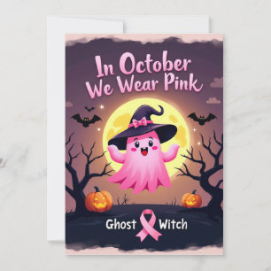 Im Oktober tragen wir rosa Hexen bei Brustkrebs  Einladung