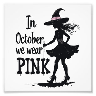 Im Oktober tragen wir rosa Hexen Halloween-Party Fotodruck